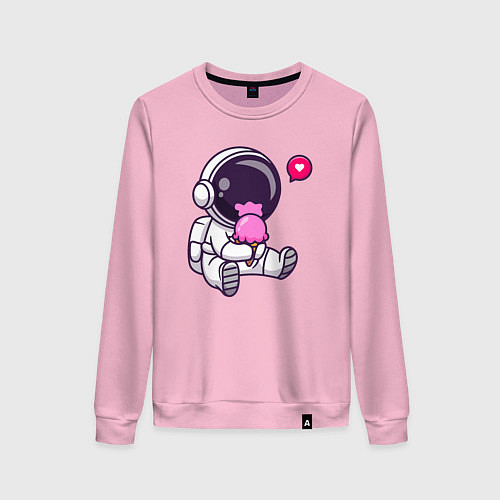 Женский свитшот Космонавт и мороженое / Светло-розовый – фото 1