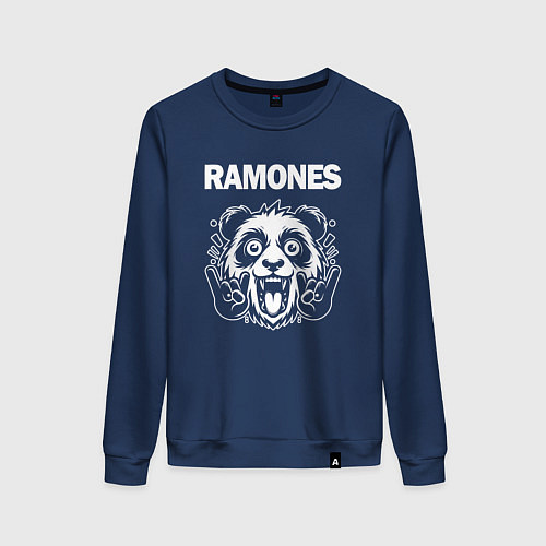 Женский свитшот Ramones rock panda / Тёмно-синий – фото 1