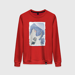 Женский свитшот Зимние медвежьи селфи