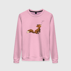 Свитшот хлопковый женский Music fox, цвет: светло-розовый