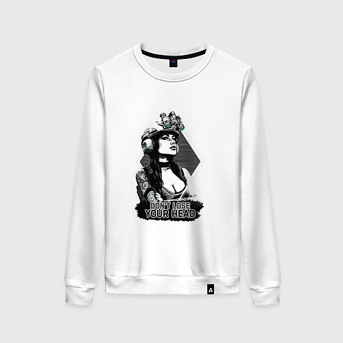 Женский свитшот Dont lose your head - military girl / Белый – фото 1