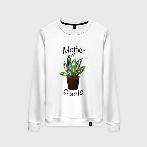 Женский свитшот Mother of plants - Папоротник / Белый – фото 1