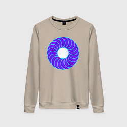 Свитшот хлопковый женский Фиолетовая баранка, цвет: миндальный