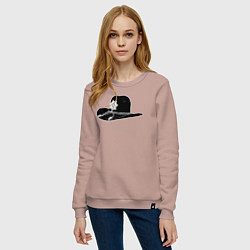 Свитшот хлопковый женский С шляпой Рика Граймса, цвет: пыльно-розовый — фото 2