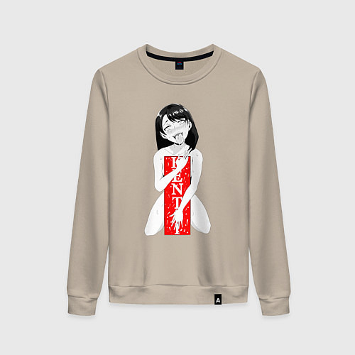 Женский свитшот Ахегао Sempai / Миндальный – фото 1