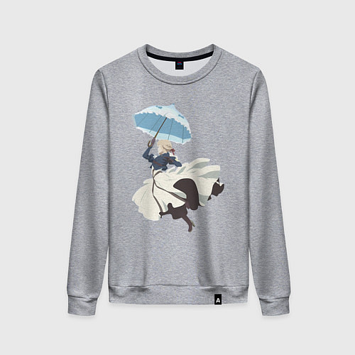 Женский свитшот Вайолет Эвергарден автозапоминающая кукла / Меланж – фото 1