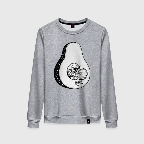 Женский свитшот Космонавт и авокадо / Меланж – фото 1