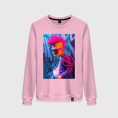 Женский свитшот Bart Simpson - punk / Светло-розовый – фото 1