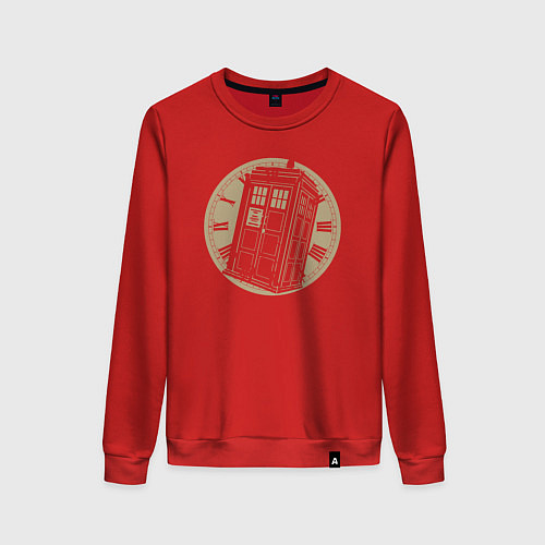 Женский свитшот Time tardis / Красный – фото 1