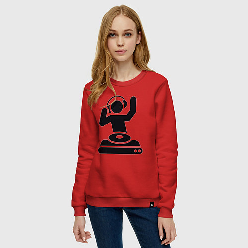 Женский свитшот Dj party / Красный – фото 3