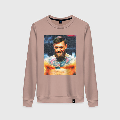 Женский свитшот Конор Магкрегор взгляд / Пыльно-розовый – фото 1