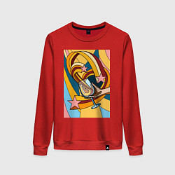 Женский свитшот Рука с бокалом поп-арт