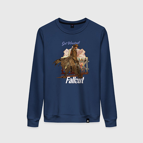 Женский свитшот Ghoul fallout Get Wasted / Тёмно-синий – фото 1