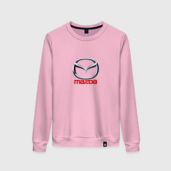 Свитшот хлопковый женский Mazda logo, цвет: светло-розовый