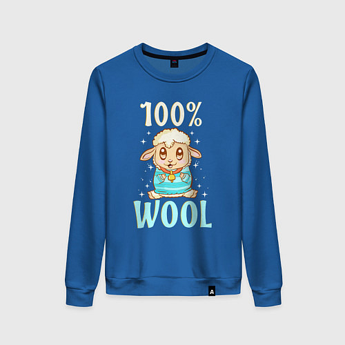 Женский свитшот Стопроцентная шерсть / Синий – фото 1