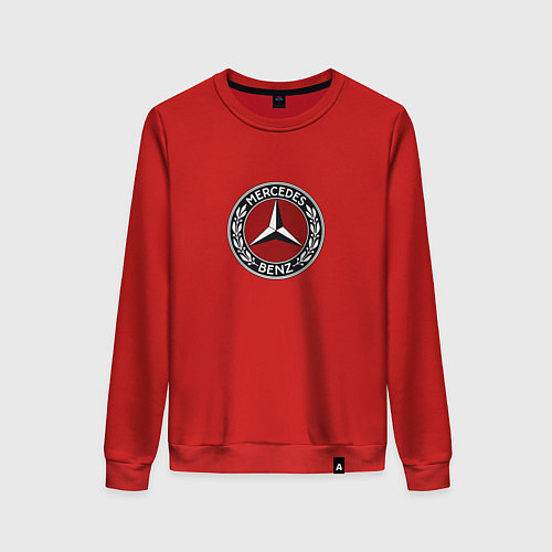 Женский свитшот Mercedes benz sport logo / Красный – фото 1