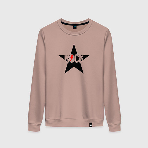 Женский свитшот Rock star in black red / Пыльно-розовый – фото 1