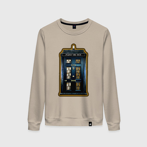 Женский свитшот Tardis Sherlock / Миндальный – фото 1