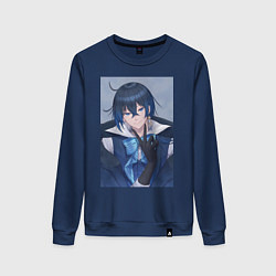 Свитшот хлопковый женский Ванитас в костюме, цвет: тёмно-синий