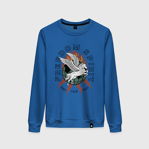 Женский свитшот Свободный дух арт / Синий – фото 1