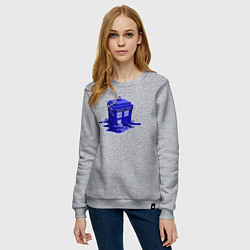 Свитшот хлопковый женский Tardis ink, цвет: меланж — фото 2
