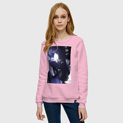 Свитшот хлопковый женский Магическая битва Сатору Годзё Сугуру Гэто, цвет: светло-розовый — фото 2