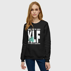 Свитшот хлопковый женский Klf - What time is love, цвет: черный — фото 2