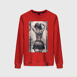 Женский свитшот Татуированная спина девушки