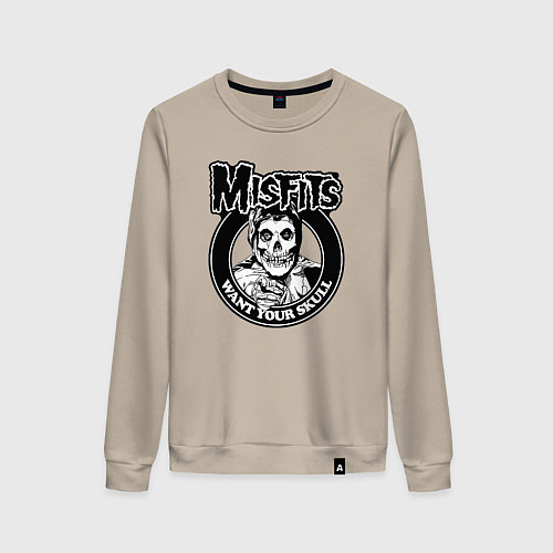 Женский свитшот Misfits want your skull / Миндальный – фото 1