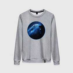 Свитшот хлопковый женский Тардис в космическом пространстве, цвет: меланж