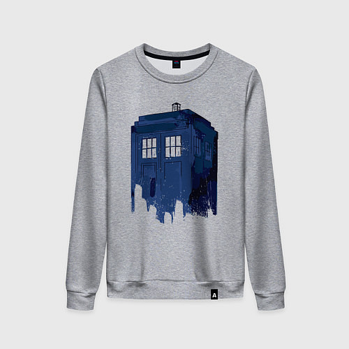 Женский свитшот Будка тардис / Меланж – фото 1