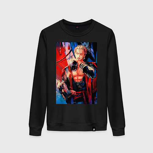 Женский свитшот Ван-Пис Зоро Ророноа / Черный – фото 1