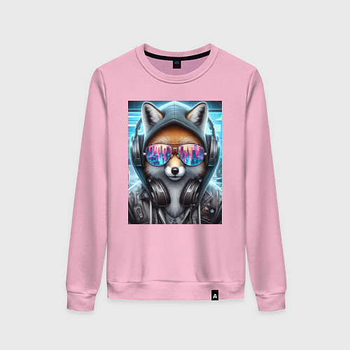 Женский свитшот Urban fox - ai art / Светло-розовый – фото 1