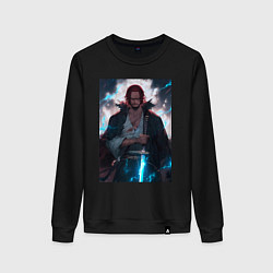 Свитшот хлопковый женский Ван-Пис Шанкс, цвет: черный