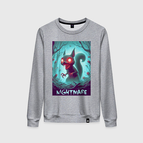 Женский свитшот Terrible squirrel - nightmare / Меланж – фото 1