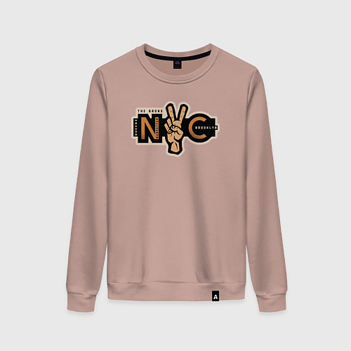 Женский свитшот NYC peace / Пыльно-розовый – фото 1