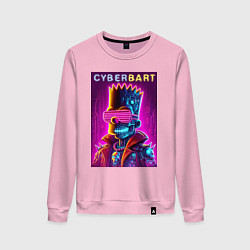 Женский свитшот Cyber Bart - neon glow ai art fantasy