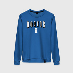 Свитшот хлопковый женский Doctor tardis, цвет: синий