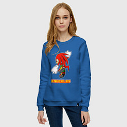 Свитшот хлопковый женский Knuckles ехидна из соника, цвет: синий — фото 2