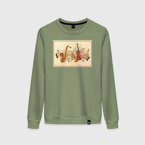 Женский свитшот Музыка нас связала / Авокадо – фото 1