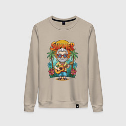 Женский свитшот Ведьмак с гитарой на острове