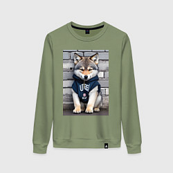 Женский свитшот Уличный волчонок - нейросеть