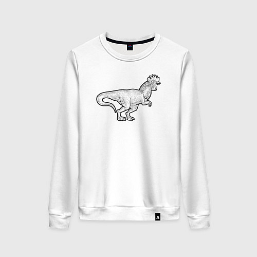 Женский свитшот Петух динозавр / Белый – фото 1