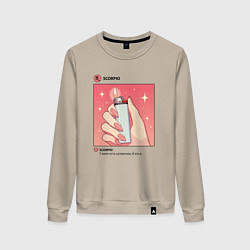 Женский свитшот Знак зодиака скорпион аниме пост в соц сети