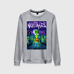 Женский свитшот Zombie Bart Simpson - nightmare