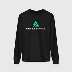Свитшот хлопковый женский Delta force hawk ops logo, цвет: черный