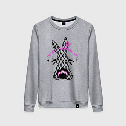 Свитшот хлопковый женский Заяц - самая красивая попа, цвет: меланж