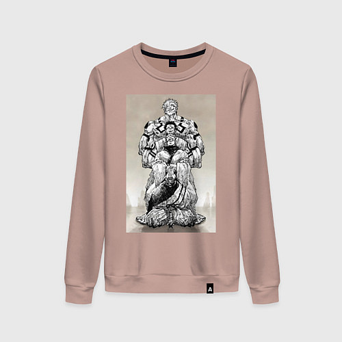 Женский свитшот Магическая битва Сукуна Рёмэн истиный облик / Пыльно-розовый – фото 1