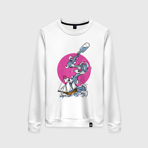 Женский свитшот Море из бутылки / Белый – фото 1