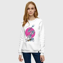 Свитшот хлопковый женский Море из бутылки, цвет: белый — фото 2